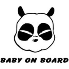 Panda Kafası Bebek On Board Oto Motor Laptop Duvar Folyo Sticker 10X8 cm