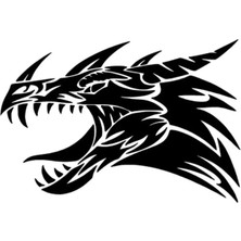 Kızgın Ejderha Sticker (Oto-Motor-Laptop-Duvar-Dekor) 30 x 21 cm