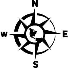 Amerika Pusula Sticker (Oto-Motor-Laptop-Duvar-Dekor) 10 x 10 cm