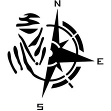 Dakar Pusula Oto Arka Cam Sticker 21 x 24 cm