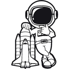 Astronot Temalı (Oto-Motor-Laptop-Duvar-Dekor) 20 x 30 cm