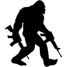 Siahlı Goril Sticker (Oto-Motor-Laptop-Duvar-Dekor) 20 x 24 cm