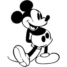 Mickey Ayakta Sticker (Oto-Motor-Laptop-Duvar-Dekor) 20 x 26 cm