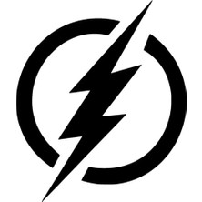 Yuvarlak Şimşek Sticker Oto Motor Laptop Duvar Folyo Sticker 10X12 cm