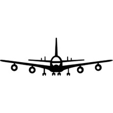 Cepheden Uçak Sticker (Oto-Motor-Laptop-Duvar-Dekor) 10 x 3 cm