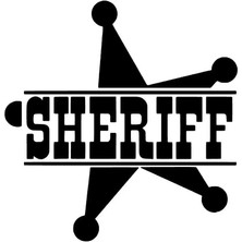 Sheriff Amblem Sticker (Oto-Motor-Laptop-Duvar-Dekor) 10 x 10 cm