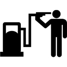 Yakıt Pompası Kafaya Sticker (Oto-Motor-Laptop-Duvar-Dekor) 10 x 10 cm