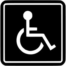 Engelli Amblemi Sticker Oto Motor Laptop Duvar Folyo Sticker 10X10 cm