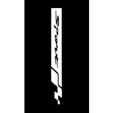 Oto Kaput Şerit Sticker Sport Beyaz 60 x 15 cm