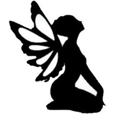 Kelebek Kadın Sticker (Oto-Motor-Laptop-Duvar-Dekor) 20 x 10 cm