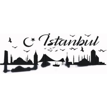 Istanbul Silueti Model 2 Oto Özel Yeni Sticker 30 x 12 cm