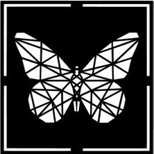 Geometrik Kelebek - Araç, Oto, Laptop, Duvar Uyumlu Sticker 30*30 cm