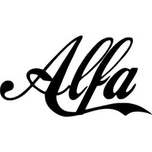 Alfa - Araç, Oto, Laptop, Duvar Uyumlu Sticker 25*12 cm