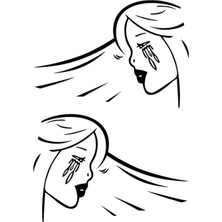 Ağlayan Kadın Oto Motor Laptop Duvar Folyo Sticker 30 x 42