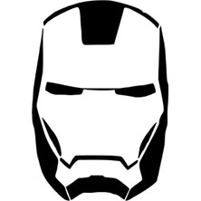 Ironman Kafası Sticker Oto Motor Laptop Duvar Folyo Sticker 15X22 cm