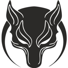 Börü Kurt Hilal Sticker (Oto-Motor-Laptop-Duvar-Dekor) 20 x 20 cm