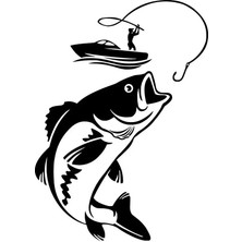 Balık Tutan Adam - Araç, Oto, Laptop, Duvar Uyumlu Sticker 10*14 cm