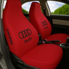 Audi Kırmızı Ön ve Arka Koltuk Kılıfı Takımı Penye Oto Kılıf Servis Tipi Uyumlu