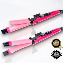 Serenity Haven Çift Fonksiyonlu Saç Düzleştirici ve Maşa, Pembe Renkli, Kullanışlı ve Şık Tasarım