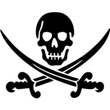 Korsan Flaması Oto-Araç Sticker Miss Shop Siyah 30 x 24 cm