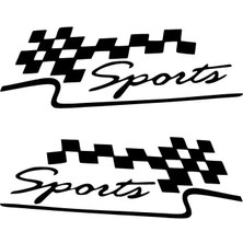 Sports Sticker (Oto-Motor-Laptop-Duvar-Dekor) 20 x 6 cm