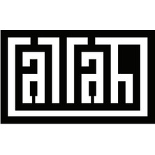 Latin Harfleri Ile Allah Lafzı (Oto-Motor-Laptop-Duvar-Dekor) (Tip 1) 10 x 6 cm