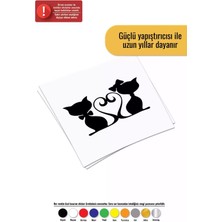 Aşık Kediler Sticker Oto Motor Laptop Duvar Folyo Sticker 25X17 cm