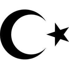 Ay Yıldız Atatürk Silüet Sticker (Oto-Motor-Laptop-Duvar-Dekor) 20 x 14 cm
