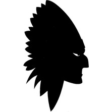 Kızılderili Şef Oto Motor Laptop Duvar Folyo Sticker 10X17 cm