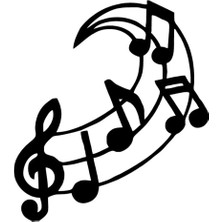 Sol ve Notalar - Araç, Oto, Laptop, Duvar Uyumlu Sticker 20*22 cm