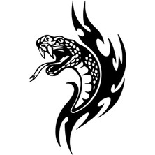 Kobra Yılanı Oto Özel Yeni Sticker Siyah 25 x 40 cm