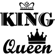 King Queen Seti Sticker Oto Motor Laptop Duvar Folyo Sticker 25X25 cm