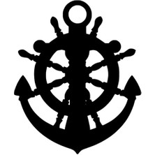 Çapa ve Dümen Sticker Oto Motor Laptop Duvar Folyo Sticker 10X12 cm