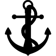 Ip Sarılı Çapa Sticker Oto Motor Laptop Duvar Folyo Sticker 15X18 cm