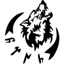 Göktürkçe Türk Kurt (Oto-Motor-Laptop-Duvar-Dekor) 20 x 22 cm