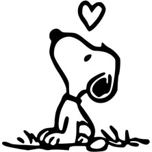 Aşık Snoopy Sticker Oto Motor Laptop Duvar Folyo Sticker 15X15 cm