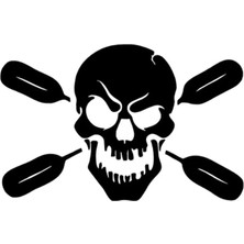 Kurukafa ve Kürekler - Araç, Oto, Laptop, Duvar Uyumlu Sticker 10*7 cm