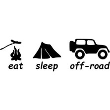 Eat Sleep Off-Road Sticker (Oto-Motor-Laptop-Duvar-Dekor) 20 x 6 cm