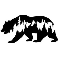 Ayı Off Road Sticker (Oto-Motor-Laptop-Duvar-Dekor) 20 x 10 cm