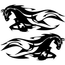 Rüzgar Çıkaran At Sticker (Oto-Motor-Laptop-Duvar-Dekor) 20 x 18 cm