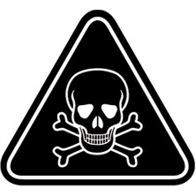 Ölüm Tehlikesi Sticker (Oto-Motor-Laptop-Duvar-Dekor) 14 x 15 cm