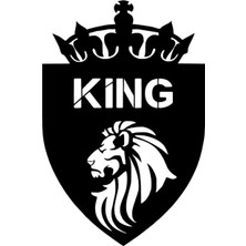 Aslanlı King Arma Sticker Oto Motor Laptop Duvar Folyo Sticker 20 x 30 cm