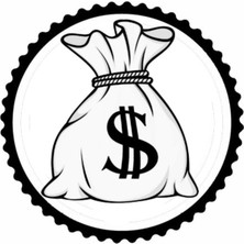 Bir Çuval Dolar Tasarım Sticker 10 x 10 cm