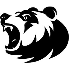 Kükreyen Ayı Yan Sticker (Oto-Motor-Laptop-Duvar-Dekor) 10 x 9 cm