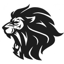 Aslan Tasarımlı Sticker (Oto-Motor-Laptop-Duvar-Dekor) 10 x 9 cm