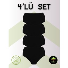 Dominant %95 Pamuk %5 Elastan Toparlayıcı Hamile Külodu Siyah Renk 4'lü Paket