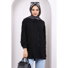 Siyah Kol Detaylı Gömlek