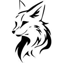 Tilki Silüeti Sticker (Oto-Motor-Laptop-Duvar-Dekor) 10 x 16 cm