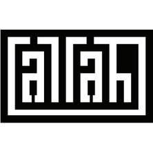 Latin Harfleri Ile Allah Lafzı Model 1 Oto Özel Yeni Sticker 30 x 18 cm