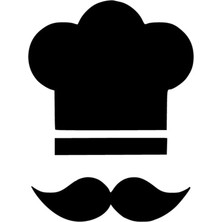 Bıyıklı Aşçı - Araç, Oto, Laptop, Duvar Uyumlu Sticker 40*52 cm